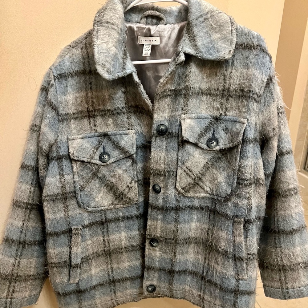 Topshop blue check jacket